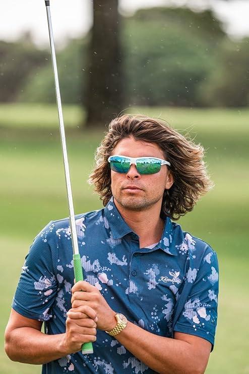 imageRivet Sport Sunglasses Ideal For Cycling Golf Pickleball Running And TennisMatte White Clarion BlueAc RedClear