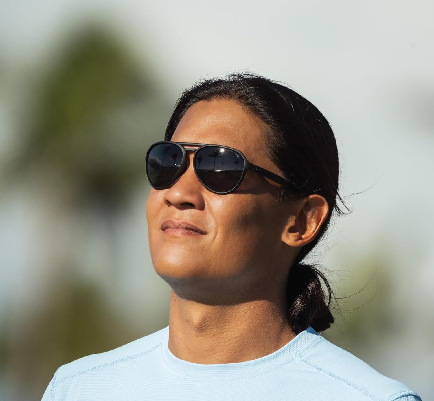 imageSelca Tangle Free Aviator Men ampamp Womens Sunglasses Ideal for Golf Hiking Running Pickleball ampamp Great Lifestyle LookBlackout Smoke