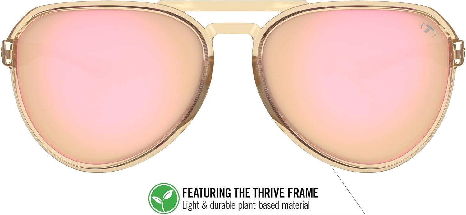 imageSelca Tangle Free Aviator Men ampamp Womens Sunglasses Ideal for Golf Hiking Running Pickleball ampamp Great Lifestyle LookCrystal Brown Pink Mirror