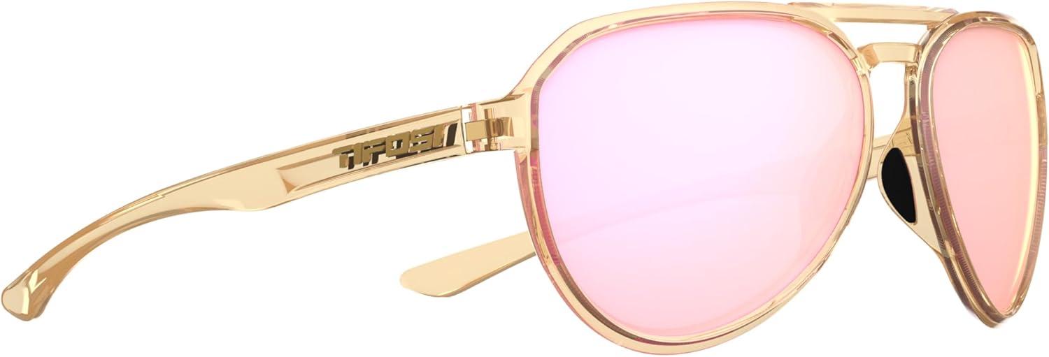 imageSelca Tangle Free Aviator Men ampamp Womens Sunglasses Ideal for Golf Hiking Running Pickleball ampamp Great Lifestyle LookCrystal Brown Pink Mirror