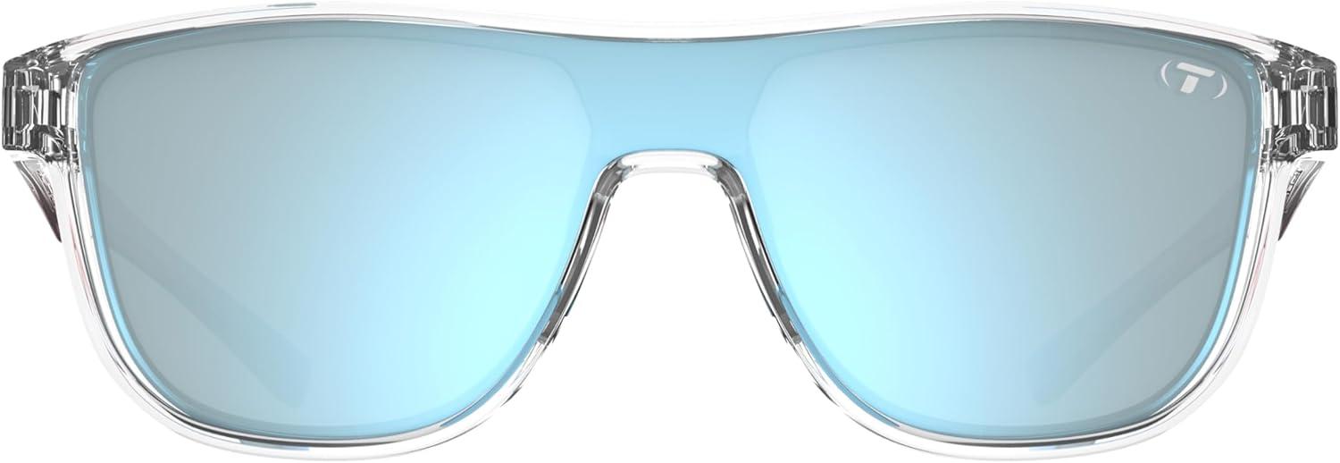 imageSizzle Tangle Free Sport Sunglasses Ideal For Running Cycling Golf Pickleball Tennis and Trendy Lifestyle LookAvant Clear Smoke Bright Blue Mirror Lens