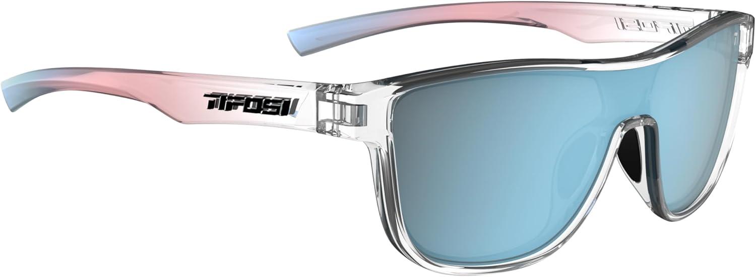 imageSizzle Tangle Free Sport Sunglasses Ideal For Running Cycling Golf Pickleball Tennis and Trendy Lifestyle LookAvant Clear Smoke Bright Blue Mirror Lens