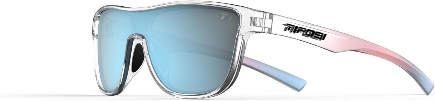 imageSizzle Tangle Free Sport Sunglasses Ideal For Running Cycling Golf Pickleball Tennis and Trendy Lifestyle LookAvant Clear Smoke Bright Blue Mirror Lens