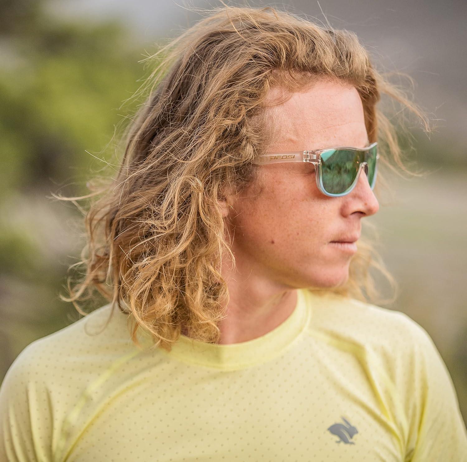 imageSizzle Tangle Free Sport Sunglasses Ideal For Running Cycling Golf Pickleball Tennis and Trendy Lifestyle LookFrost Blue Smoke Yellow Lens