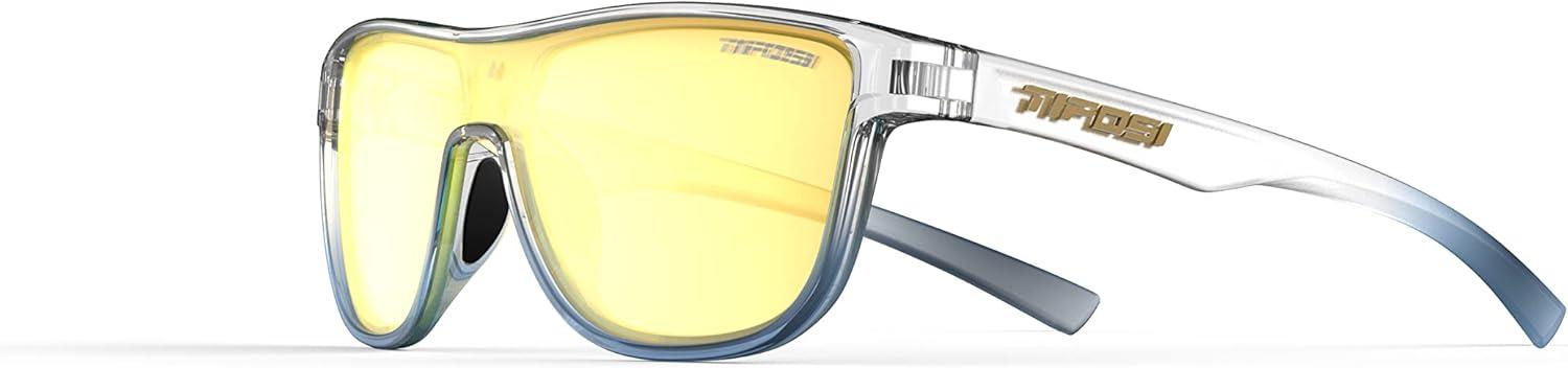 imageSizzle Tangle Free Sport Sunglasses Ideal For Running Cycling Golf Pickleball Tennis and Trendy Lifestyle LookFrost Blue Smoke Yellow Lens