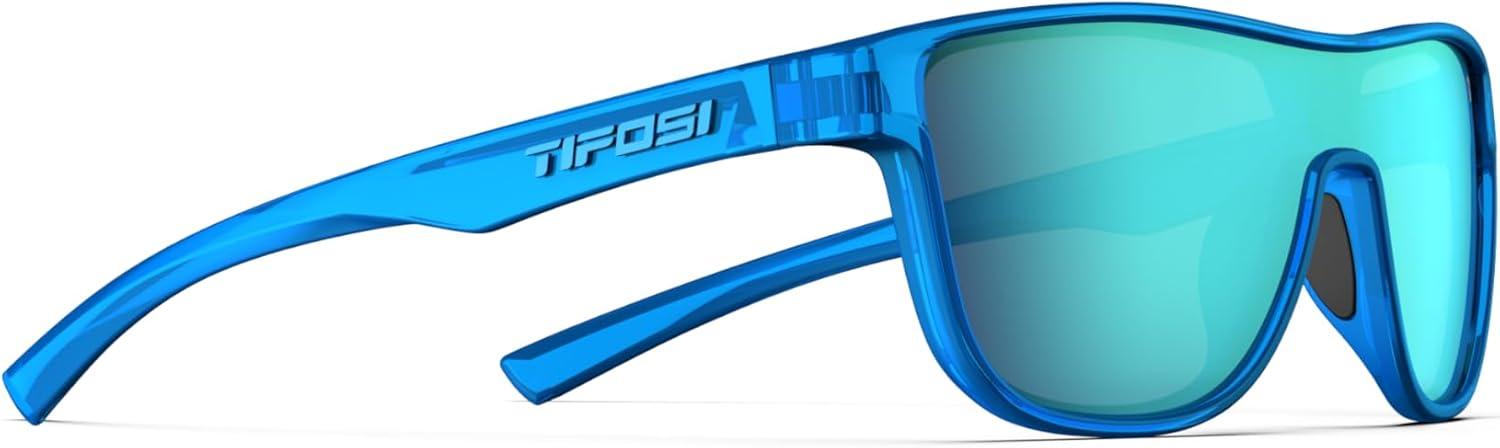 imageSizzle Tangle Free Sport Sunglasses Ideal For Running Cycling Golf Pickleball Tennis and Trendy Lifestyle LookNeon Electric Blue Sky Blue Mirror Lens With Ar