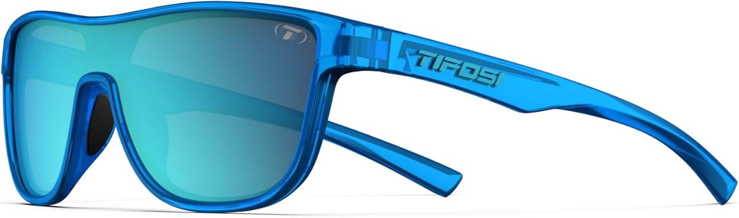 imageSizzle Tangle Free Sport Sunglasses Ideal For Running Cycling Golf Pickleball Tennis and Trendy Lifestyle LookNeon Electric Blue Sky Blue Mirror Lens With Ar