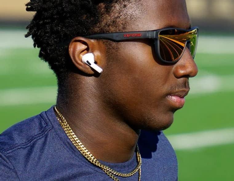 imageSizzle Tangle Free Sport Sunglasses Ideal For Running Cycling Golf Pickleball Tennis and Trendy Lifestyle LookSatin Vapor Smoke Red Lens