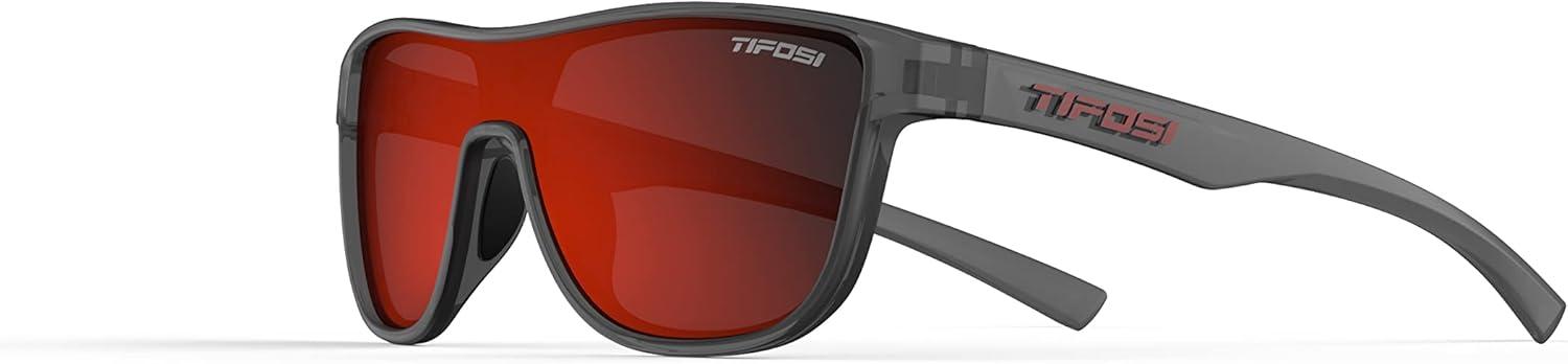 imageSizzle Tangle Free Sport Sunglasses Ideal For Running Cycling Golf Pickleball Tennis and Trendy Lifestyle LookSatin Vapor Smoke Red Lens