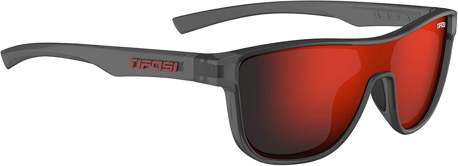 imageSizzle Tangle Free Sport Sunglasses Ideal For Running Cycling Golf Pickleball Tennis and Trendy Lifestyle LookSatin Vapor Smoke Red Lens