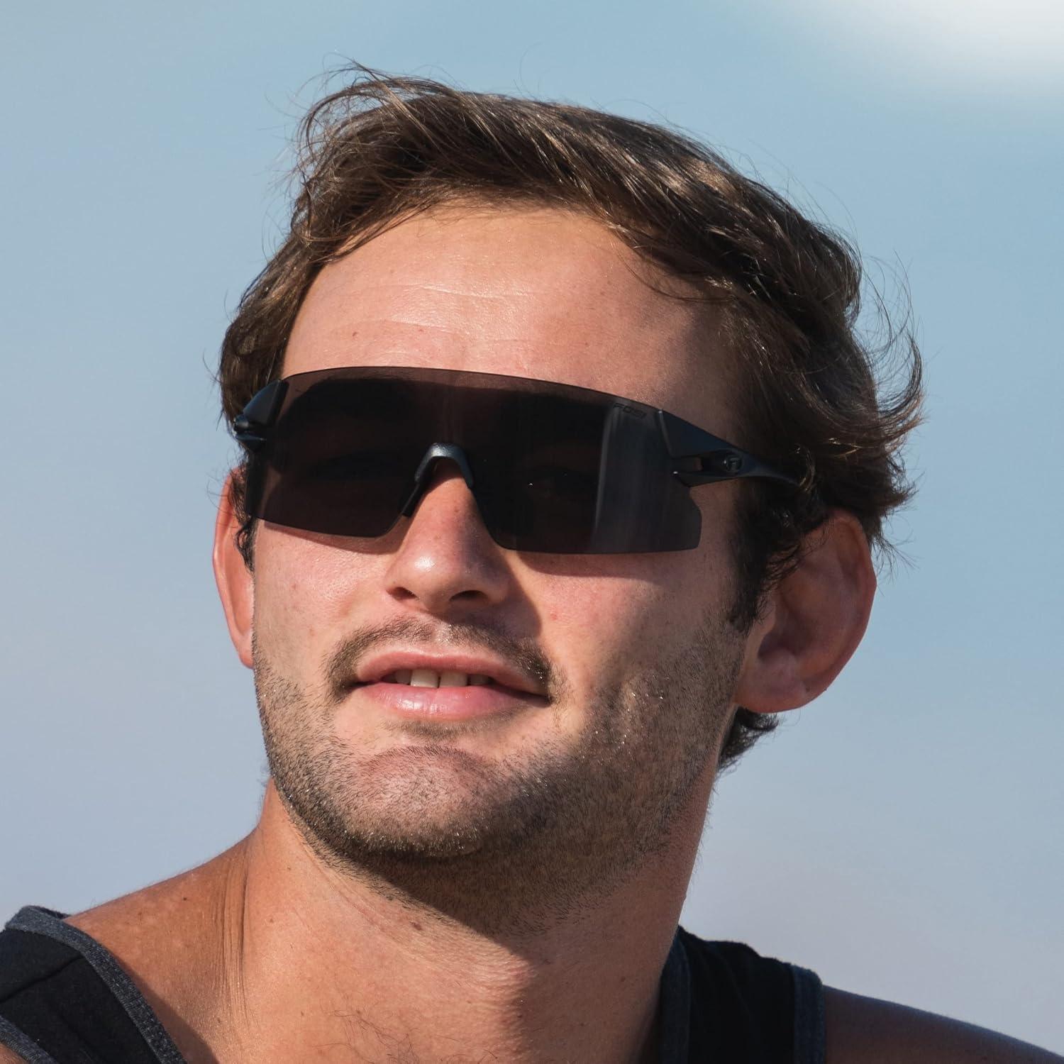 imageTifosi Optics Rail XC Sport Sunglasses Ideal For Cycling Road ampamp Gravel Baseball Softball and RunningBlackout SmokeAc RedClear