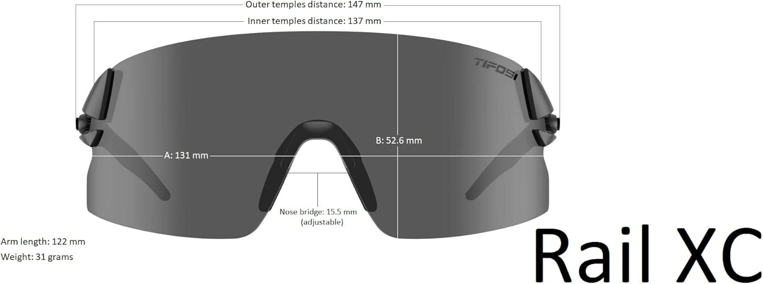 imageTifosi Optics Rail XC Sport Sunglasses Ideal For Cycling Road ampamp Gravel Baseball Softball and RunningBlackout SmokeAc RedClear