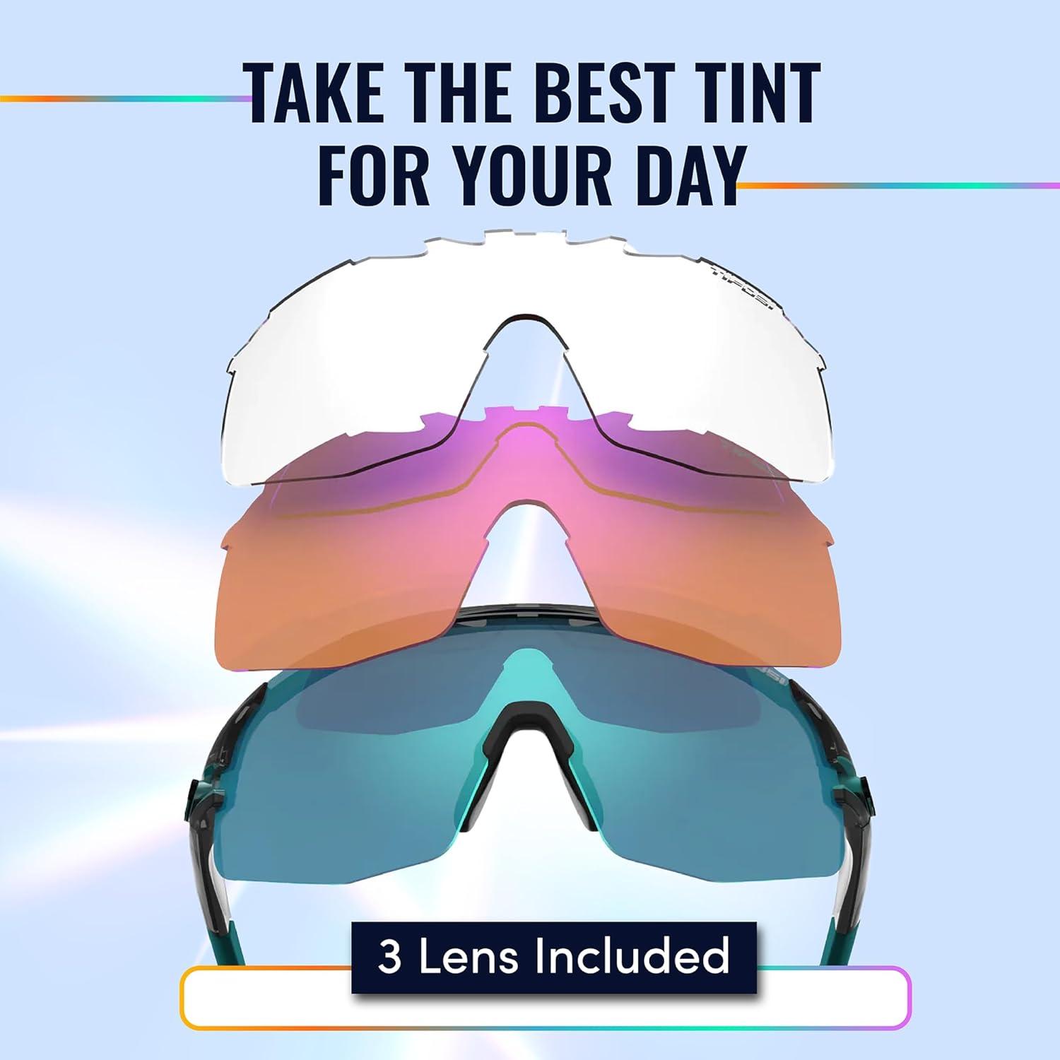 imageTifosi Optics Rail XC Sport Sunglasses Ideal For Cycling Road ampamp Gravel Baseball Softball and RunningCrystal Smoke Clarion BlueAc RedClear