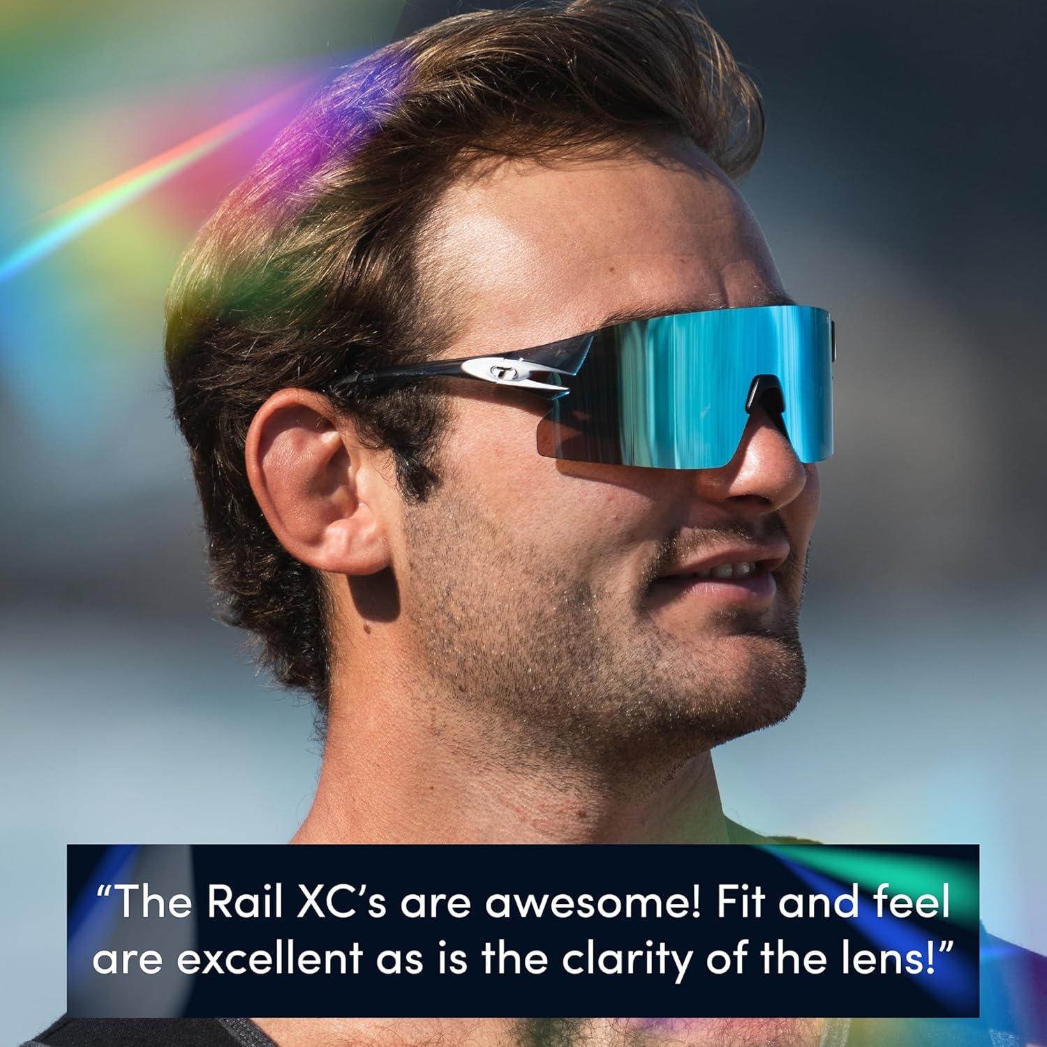 imageTifosi Optics Rail XC Sport Sunglasses Ideal For Cycling Road ampamp Gravel Baseball Softball and RunningCrystal Smoke Clarion BlueAc RedClear