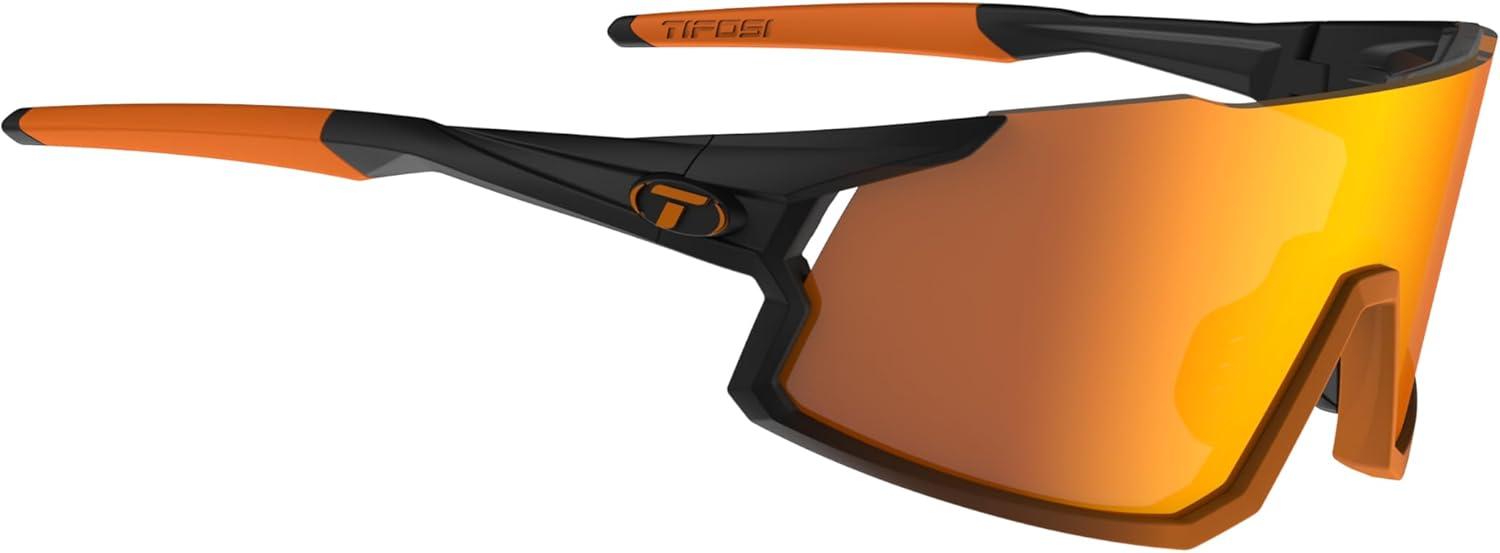 imageTifosi Optics Stash Sunglasses Ideal For Cycling Gravel MTB ampamp Road Baseball Softball ampamp PickleballBlack Orange Fade Clarion OrangeAc RedClear