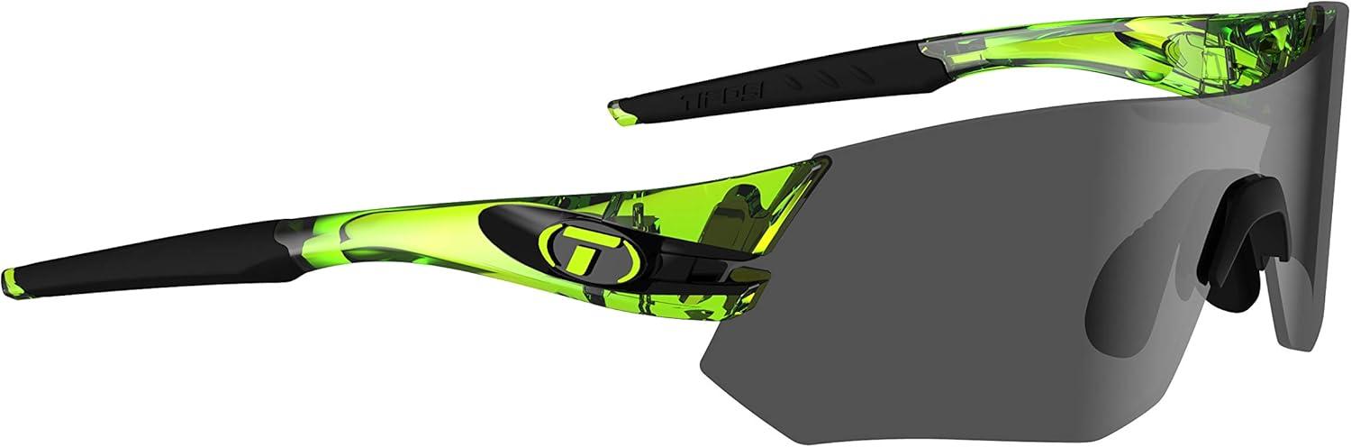 imageTifosi Tsali Sport Sunglasses Ideal For Cycling Hiking RunningCrystal Neon Green SmokeAc RedClear
