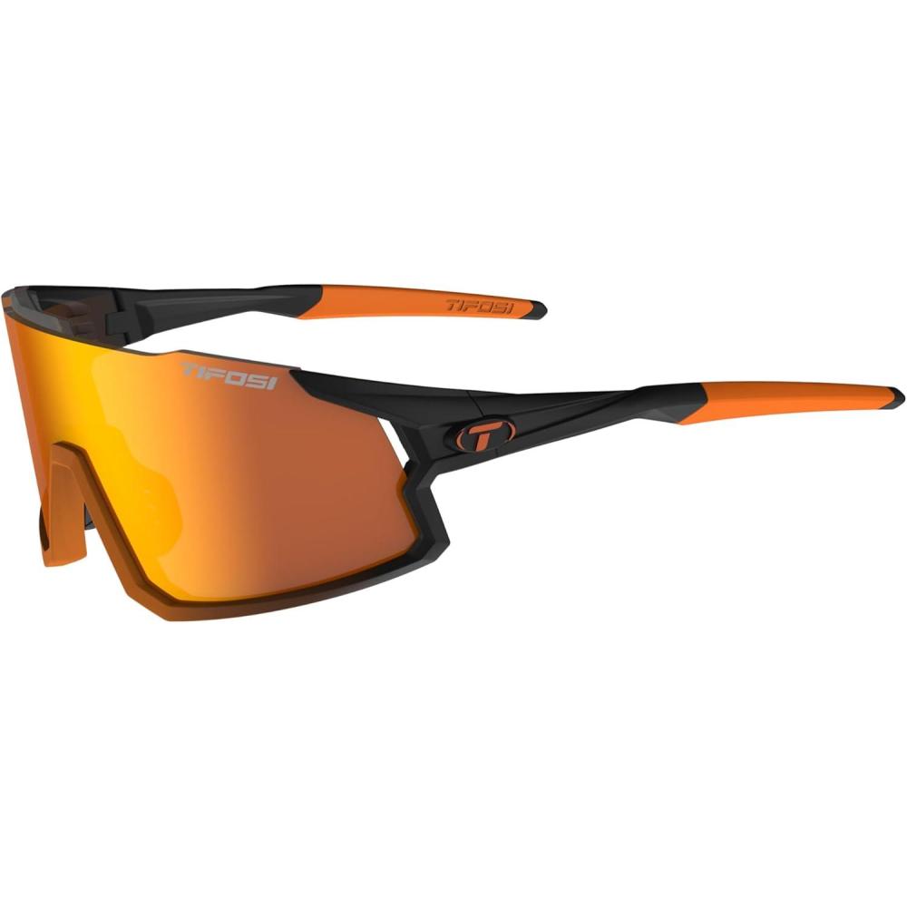 imageTifosi Optics Stash Sunglasses Ideal For Cycling Gravel MTB ampamp Road Baseball Softball ampamp PickleballBlack Orange Fade Clarion OrangeAc RedClear
