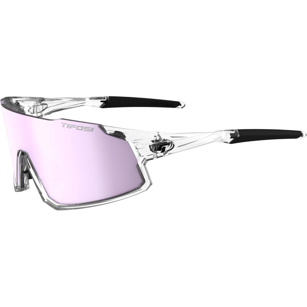 imageTifosi Optics Stash Sunglasses  Ideal For Cycling Gravel MTB ampamp Road Baseball Softball ampamp PickleballCrystal Clear Clarion PurpleAc RedClear