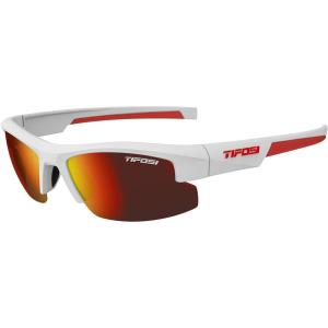 ShutOut Multi-Sport Sunglasses – Ideal For Baseball, Golf and Great Lifestyle Look(Matte White (Smoke Red Lens))
