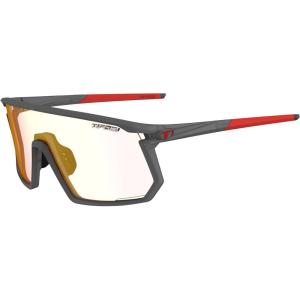 Tifosi Moab Cycling Glasses – Ideal For Cycling (Gravel, MTB & Road), Baseball & Pickleball – Shatterproof Polycarbonate Lens(Satin Vapor (Clarion Red Fototec))