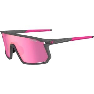 Tifosi Moab Cycling Glasses – Ideal For Cycling (Gravel, MTB & Road), Baseball & Pickleball – Shatterproof Polycarbonate Lens(Satin Vapor (Clarion Sunset Pink/Ac Red/Clear))