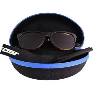 Tifosi Optics Swank Sunglasses Bundle with Case and Eyewear Straps(Brown Fade/Brown)