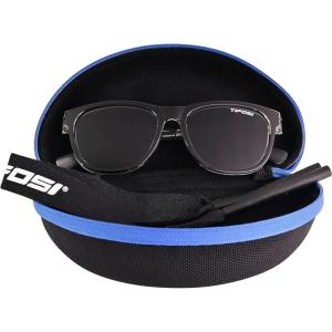 Tifosi Optics Swank Sunglasses Bundle with Case and Eyewear Straps(Onyx Clear/Smoke)