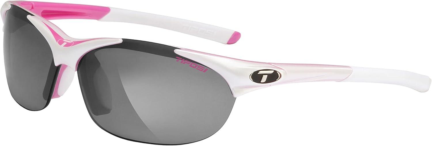 imageTifosi Womens Wisp 0040103101 Wrap SunglassesRace Pink FrameGrey Red ampamp Clear LensOne Size