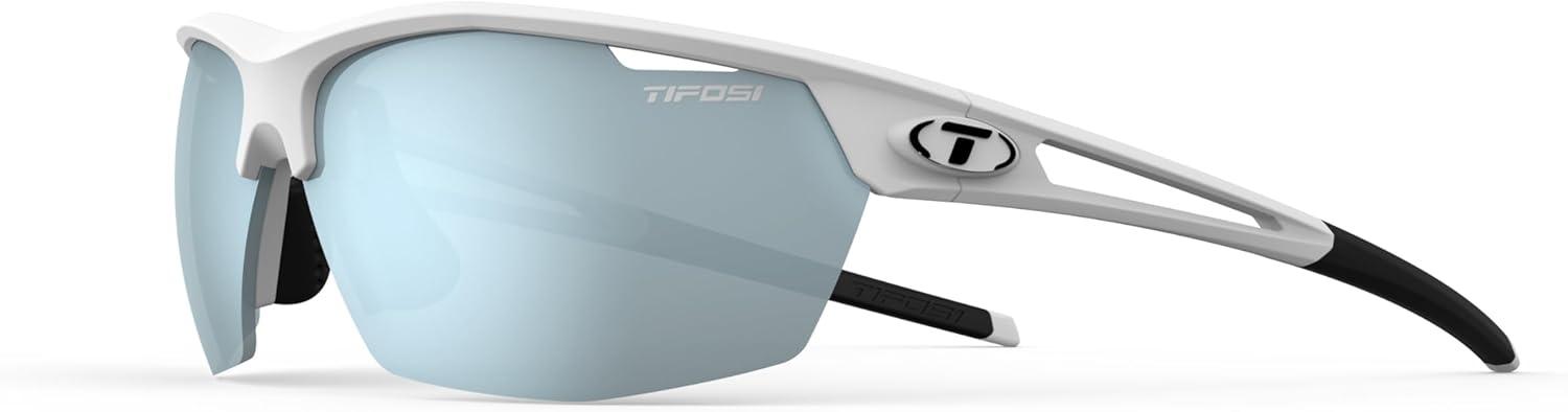 image:imageTifosi Optics Navar Sport Sunglasses Ideal For Golf Pickleball Running amp Tennis Vented Lenses Prevent FoggingMatte White Smoke Bright Blue Mirror