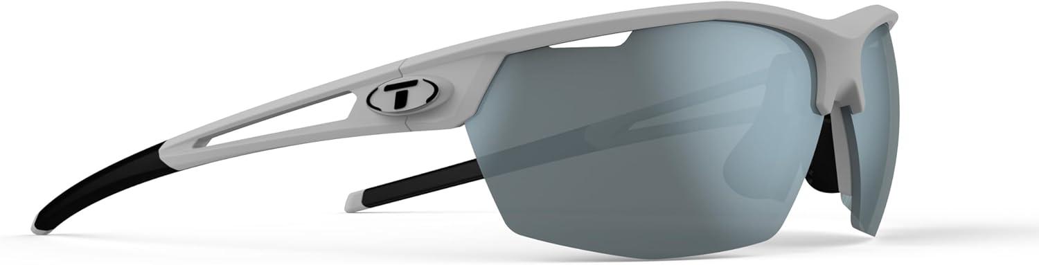 image:imageTifosi Optics Navar Sport Sunglasses Ideal For Golf Pickleball Running amp Tennis Vented Lenses Prevent FoggingMatte White Smoke Bright Blue Mirror