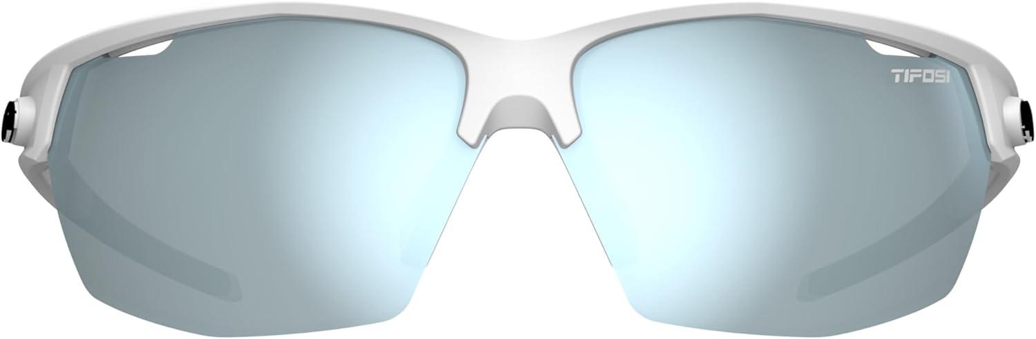 image:imageTifosi Optics Navar Sport Sunglasses Ideal For Golf Pickleball Running amp Tennis Vented Lenses Prevent FoggingMatte White Smoke Bright Blue Mirror