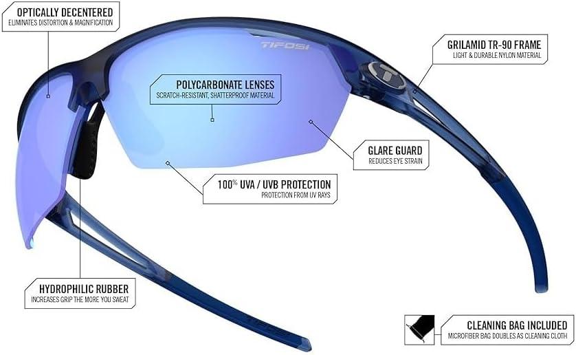 image:imageTifosi Optics Navar Sport Sunglasses Ideal For Golf Pickleball Running amp Tennis Vented Lenses Prevent FoggingMidnight Vapor Sky Blue Mirror