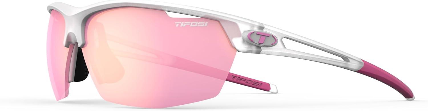 image:imageTifosi Optics Navar Sport Sunglasses Ideal For Golf Pickleball Running amp Tennis Vented Lenses Prevent FoggingSatin Clear Pink Mirror