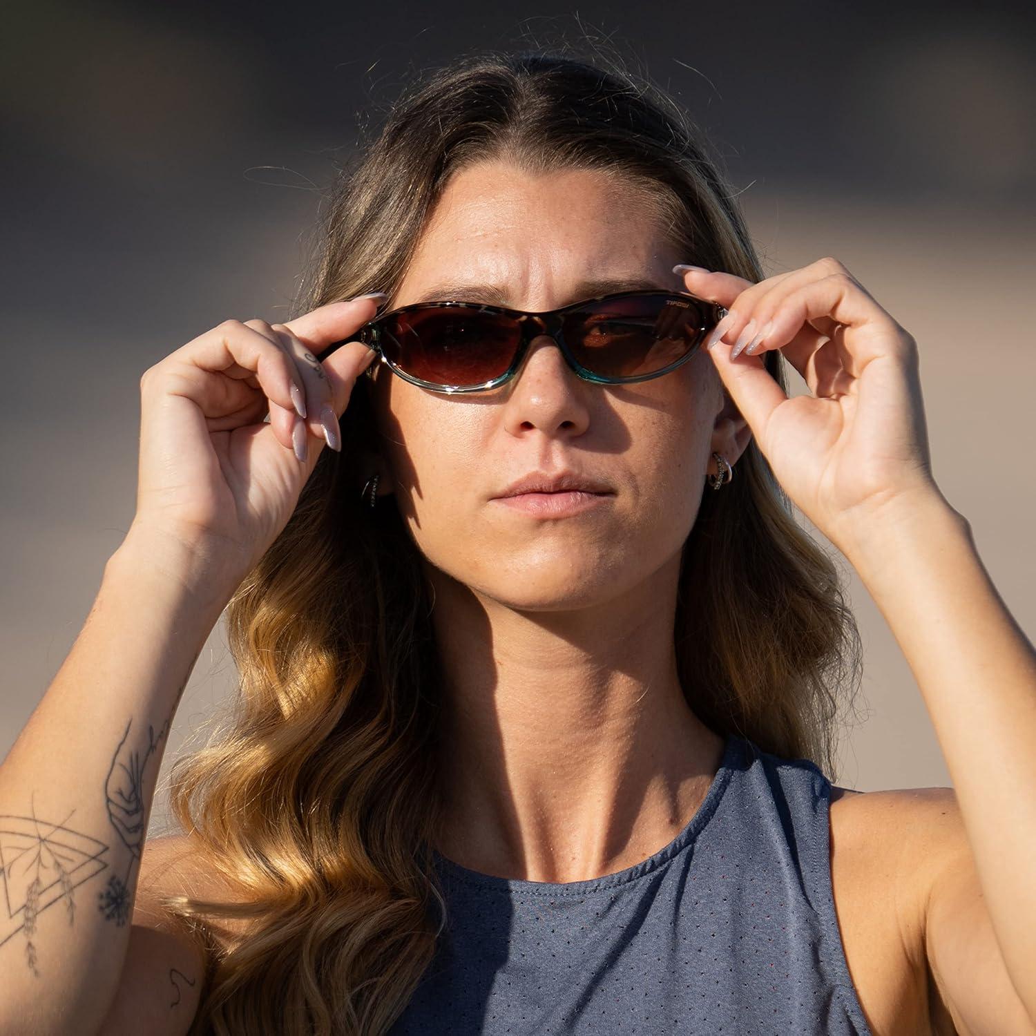 image:imageAlpe 20 Womens Sport Sunglasses Ideal for Golf Hiking Running and Great Lifestyle LookBlue Tortoise Brown Gradient Lens