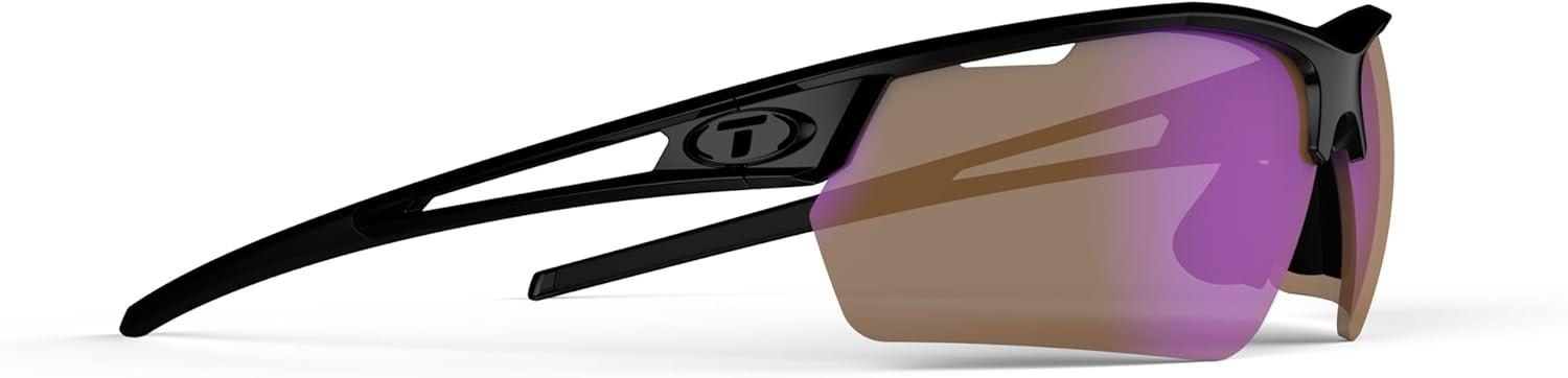 image:imageTifosi Optics Navar FC Full Coverage Sport Sunglasses Ideal For Golf Pickleball Running amp Tennis Vented LensesGloss Black Ac Red