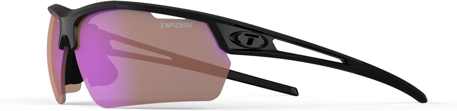 image:imageTifosi Optics Navar FC Full Coverage Sport Sunglasses Ideal For Golf Pickleball Running amp Tennis Vented LensesGloss Black Ac Red