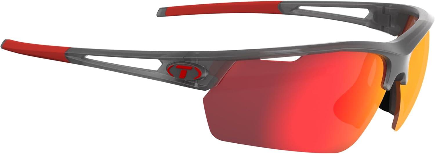 image:imageTifosi Optics Navar FC Full Coverage Sport Sunglasses Ideal For Golf Pickleball Running amp Tennis Vented LensesSatin Vapor Smoke Red Mirror