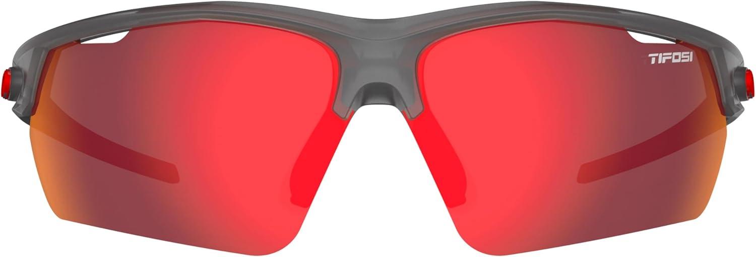 image:imageTifosi Optics Navar FC Full Coverage Sport Sunglasses Ideal For Golf Pickleball Running amp Tennis Vented LensesSatin Vapor Smoke Red Mirror