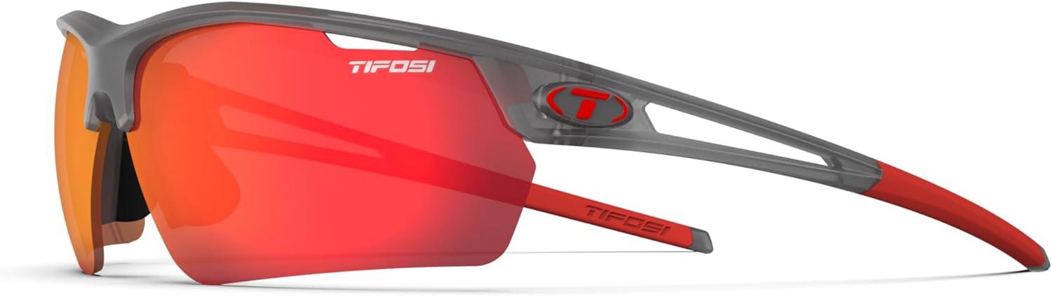 image:imageTifosi Optics Navar FC Full Coverage Sport Sunglasses Ideal For Golf Pickleball Running amp Tennis Vented LensesSatin Vapor Smoke Red Mirror