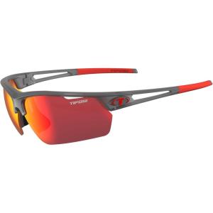 Tifosi Optics Navar FC Full Coverage Sport Sunglasses – Ideal For Golf, Pickleball, Running & Tennis. Vented Lenses(Satin Vapor  Smoke Red Mirror)