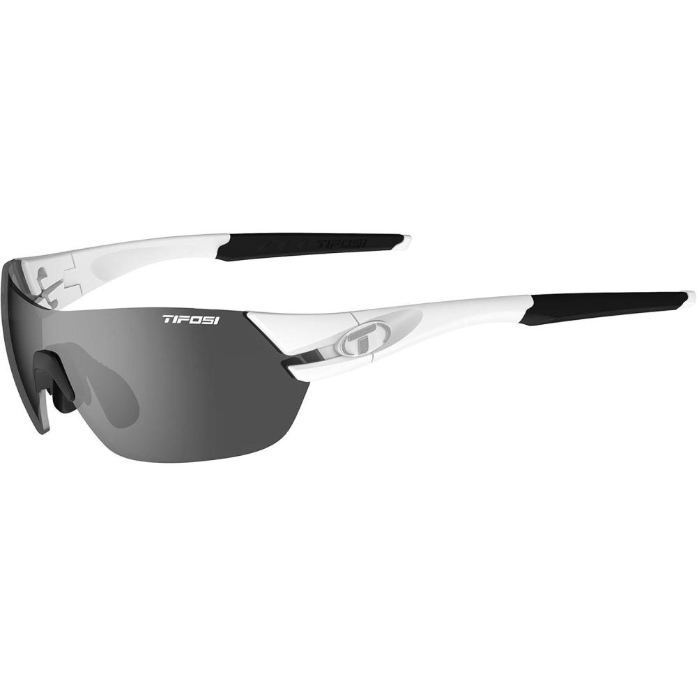 image:imageTifosi Slice Sport Sunglasses Ideal For Cycling Hiking and RunningMatte White SmokeAc RedClear